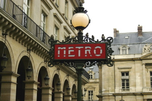 Paris Metro sign.