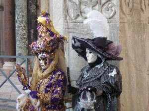 Fancy dress and masks characterize the Carnivale of Venice.